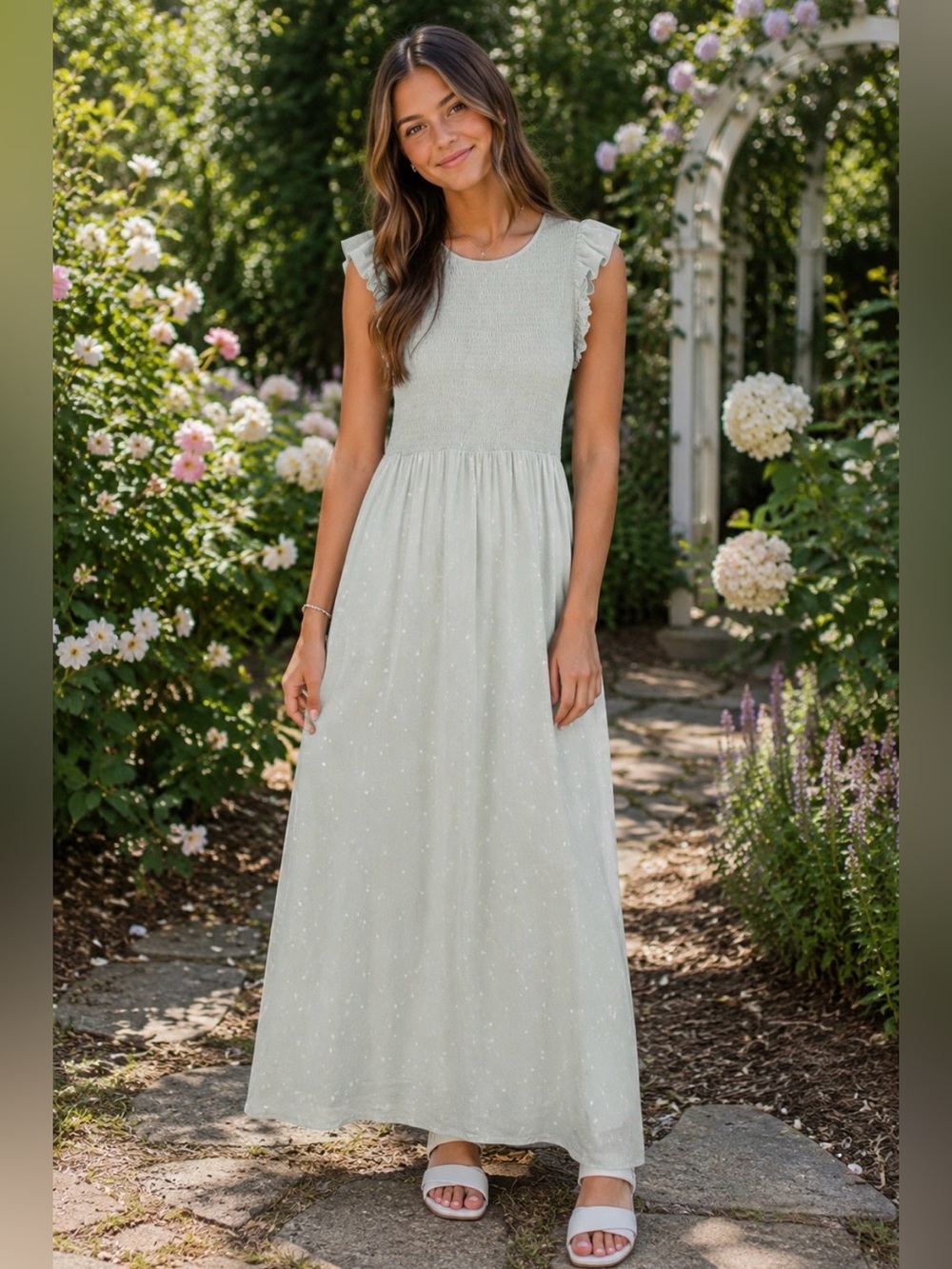 a new day Light Mint Green Polka Dot Dress